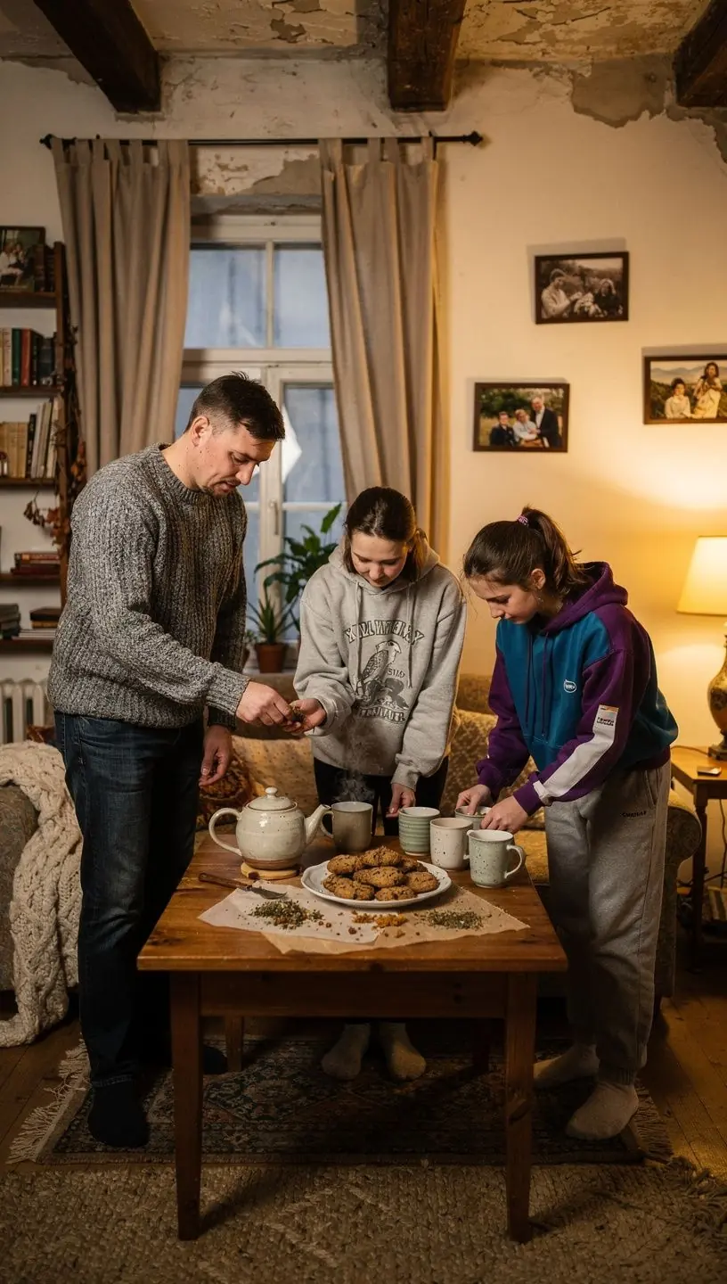 Vaistažolių žaliavos ir šviežios žolės, atspindinčios natūralias arbatos sudedamąsias dalis.